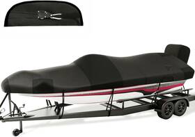 1200d Fuprosico 791137734639 Boat Cover With Ratchet To Tighten The Hem Heavy Duty 14-16ft Black 2405