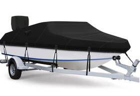 X003eh4isr Fuprosico 900d Waterproof Boat Cover With Motor 17-19 Ft - Black