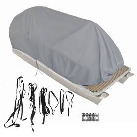 Glg10050g Galonga Heavy Duty Fabric Gray 21 22 23 24 Ft Boat Cover Waterproof Trailerable Pontoon