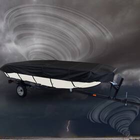 Glg15225g Galonga Black 14 Ft Jon Boat Cover Fit For 14ft 70inch 425 190cm 210d New