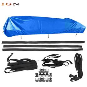Ign917706 Genrics 21-24ft Waterproof Pontoon Boat Cover Trailerable Heavy Duty Fabric Blue New