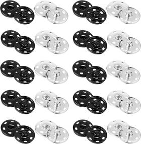 Aygcknn0 Giantree 664695 20 Sets Sew On Snap Buttons Fastener Press 21mm Silver Black