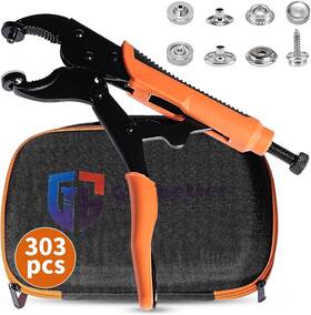 Gbtst0156 Goobetter Heavy Duty Snap Fastener Kit - 80 Sets 15mm Metal Snaps With Orange
