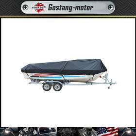 Gm638418g Gostang 14-16ft Boat Cover Waterproof Fishing V-hull Tri-hull Runabout Black Trailerable