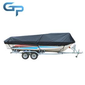 Gre62590 Greatparts Boat Cover Fishing V-hull Tri-hull Runabout Trailerable Black Waterproof 14-16ft