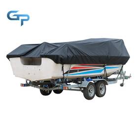 Gre62600 Greatparts Trailerable Fishing V-hull Tri-hull Runabout 20-22ft Black Boat Cover Waterproof