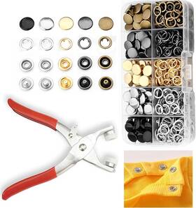 Snaps-100 Gtaaoy 100 Sets Metal Snaps Buttons With Fastener Pliers Press Tool Bronze