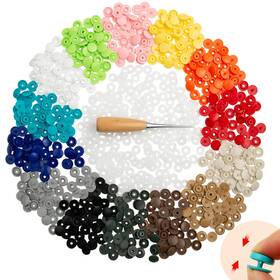 Snaps-140 Gtaaoy 120 Sets T5 Plastic Snap Buttons - No Sew Tools Required 14 Colors