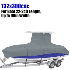 44525231 H Hengyi Soul 22-24ft Gray Heavy Duty Center Console T-top Under Roof Waterproof Boat Cover