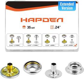 Gjk01 Hapden 140 Pcs Extended Version Canvas Snaps Kit Heavy 6mm Silver-regular