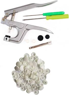 Happy Dudu 687551490827 100 Complete White Snaps Plastic Hand-held Plier And