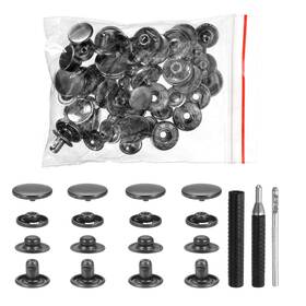 Hta241005hh000371 Harfington 50 Set Leather Snap Fasteners Kit 12.5mm Metal Gun-black
