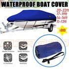 10410095 Heavy Duty Boat Cover Fits Fish Bass V-hull Boats 600d 11-22ft Rain Uv Shelter