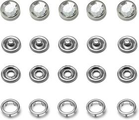 Hekimlee 749727664996 Pearl Snaps For Western Shirt 50 Sets 16l/9mm Snap Fastener Kit White