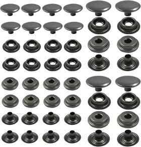 Yooheyzhzh2307031502 Hitefu 240pcs Stainless Steel Fastener Snap Button Kit 15mm Heavy Duty Black