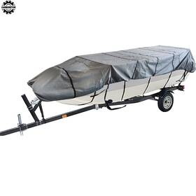 Hgf84088 Home-garden-fix New Grey 12ft Boat Cover Water Proof Trailerable For Jon Protection 210d