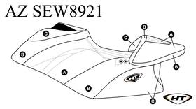 Az-sew8921 Ht Premier Hydro-turf Seat Cover Compatible With 20-26 Rxp Sereis