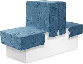 Hudson Comfort 850037780433 Back To Boat Seat Covers Stretchable Fabric Replacement - Blue