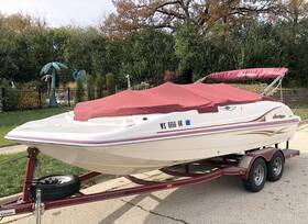 Gs-202 Hurricane Fundeck Deck Boat 21ft Cover 220 Hp Mercury Trailer