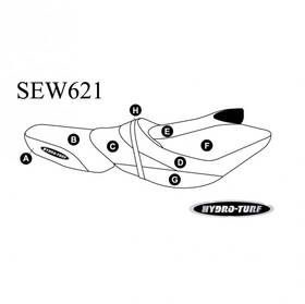 Sew621 Hydro-turf Seat Cover For Kawasaki Ultra 310r 14-21 / 310x Se 14-19
