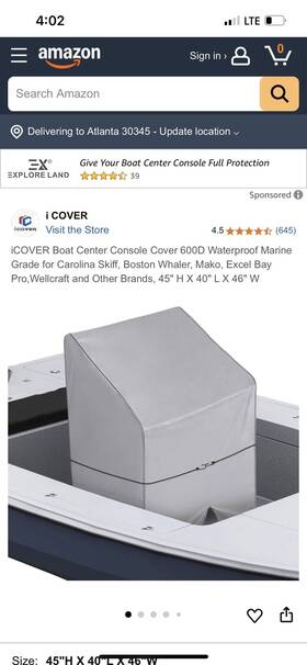 I Cover 970110732822 Icover Boat Center Console 600d Waterproof Marine Grade For Carolina Sk