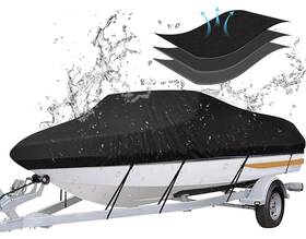 I Cover 970110735045 Boat Cover- 14ft-16ft Heavy Duty Waterproof Tarp Covers Fits V-hull Fish&ski Pr