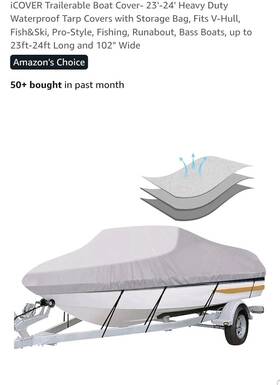 B1015101p Icover Deal Large Trailerable Boat Cover 23-24ft Long And Beam Width 124 Inch See