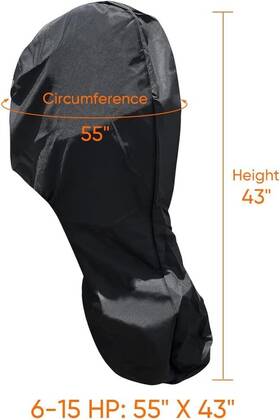 M1015505 Icover Trailerable Full Boat Outboard Motor Engine Cover With Zipper 8 Sizes