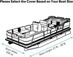 Pb1015303a Icover Pb1015303a/b/c-d Trailerable Pontoon Boat Cover With Storage Bag 3 Sizes Silver