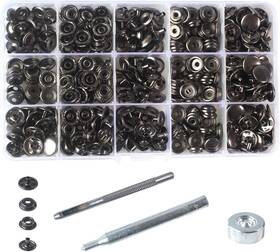 4336863275 Innetoc 100 Sets - 12mm 1/2 Inch Metal Line 20 Gunmetal Black Plated Gun