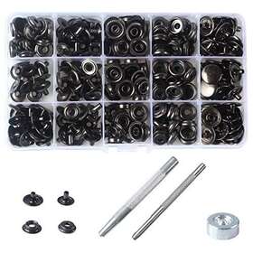 In-70217a Innetoc 70 Sets 15mm 5/8 Inch Heavy Duty Snap Fasteners Kit Metal Snaps Gun Black