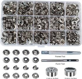 In-83115hei Innetoc 70 Sets 15mm 5/8 Inch Heavy Duty Snap Fasteners Kit Metal Snaps For Nickel