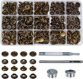 Innetoc-831-5 Innetoc 70 Sets 15mm 5/8 Inch Heavy Duty Snap Fasteners Kit Metal Snaps For Bronze