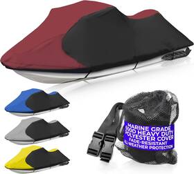 R2t-p1 Jetpro Trailerable Jet Ski Cover 600d 96 Inch -102 1 Seater Burgundy/black