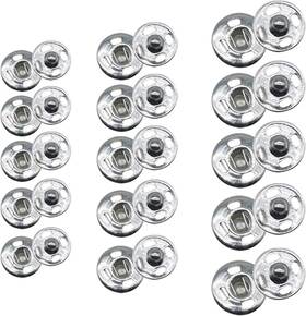 Josdiox 740385256226 120 Sets 3 Sizes Sew On Snap Buttons Metal Fastener Press For Sewing Silver