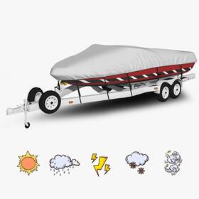 16ft-18 Kahlhak 760329052394 Trailerable Boat Cover 5 Inch Heavy Duty 800d Waterproof Marine Gr