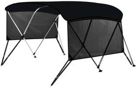 Qw0703l-a08 Kakit Black Bimini Top 3 Bow 6ftl X 46 Inch H 67 -72 W With Mesh Sidewalls Poles