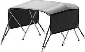 Qw0703m-a08-2 Kakit 3 Bow Bimini Top Marine Canvas 6ftlx46 Inch Hx79-84 W Dark Gray