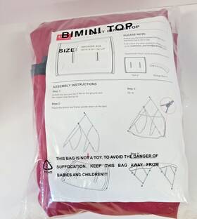Qw0808r-a08 Kakit 4 Burgandy Boat Bimini Top 8ft X 61 Inch - 64 X54 Replacement Canvas Only