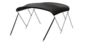 162-4bk Kemimoto Bimini Top 3 Bow Boat Cover Black 79 Inch -84 Wide 6ft Long With Rear Poles