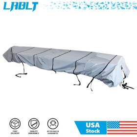 Om189216oc Lablt Boat Cover Grey 210d For Jon 12ft-18ft L Beam Width Up To 75inch