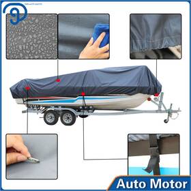 Lp318936ks Labwork Waterproof 600d 16-18.5ft Boat Cover Marine Grade Polyester Canvas Gray