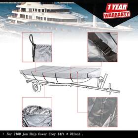 Tur462506i Labwork Grey 14ft 70inch Jon Boat Cover Water Proof Trailerable For