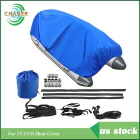 Cer13480c Labworkmoto New Boat Cover Waterproof 17ft -19ft Heavy Duty Beam 95 Inch Storage Bag Dark Blue
