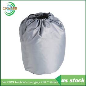 Cer20440c Labworkmoto For Jon Boat Grey 210d 1pcs Cover 12ft 56inch Water Proof Trailerable