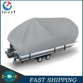Sst12730t Labworkmoto 21 22 23 24 Ft Boat Cover Waterproof Trailerable Pontoon Heavy Duty Fabric Gray
