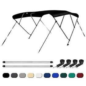 Leader Accessories Black 4 Bow 8footl X 54inch H 91inch-96inch With Bimini Top Boat Cover