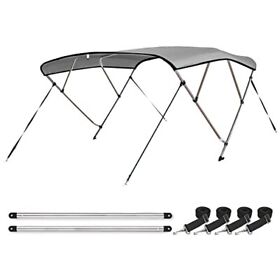 Leader Accessories Light Grey 4 Bow 8footl X 54inch H 54inch-60inch With Bimini Top Boat