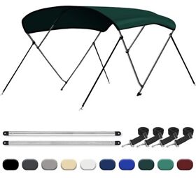 20105063 Leader Green 3 Bow Bimini Top Boat Cover Includes 4 Straps 2 Rear Support