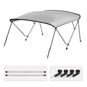 Leadpro 840198432487 3 Bow Bimini Top Boat Cover With Straps And Rear Support Mounting Hard